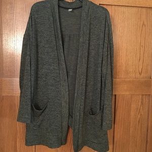 Xersion Olive green & black open front Cardigan ST Patrick’s Day Green